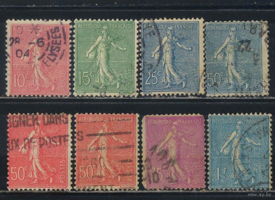Франция 1903-31 Вып Сеятельница Стандарт Линейный фон #129-30,132,161,199,202,205