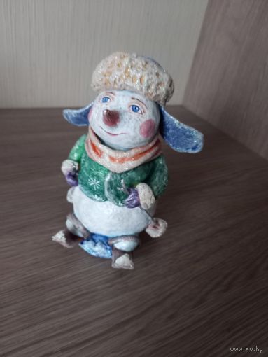 Сувенир "Снеговик на лыжах"