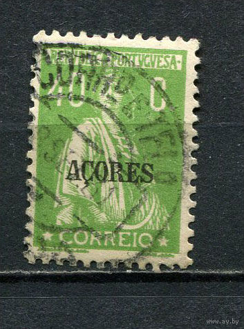 Португальские колонии - Азорские острова - 1930/1931 - Надпечатка ACORES на марках Португалии. Жница 40С - [Mi.326] - 1 марка. Гашеная.  (Лот 70EA)-T2P23