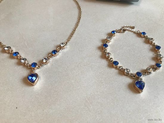 Колье и браслет с кристаллами Swarovski