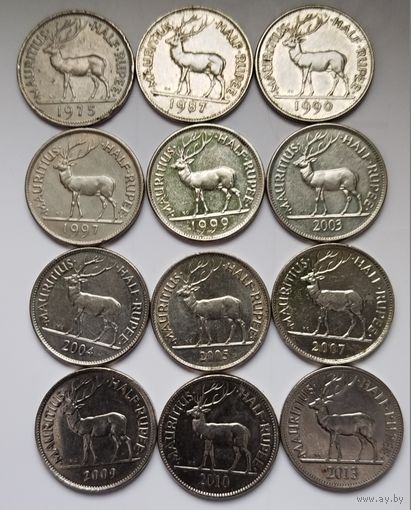 Маврикий 1/2 рупии 1975