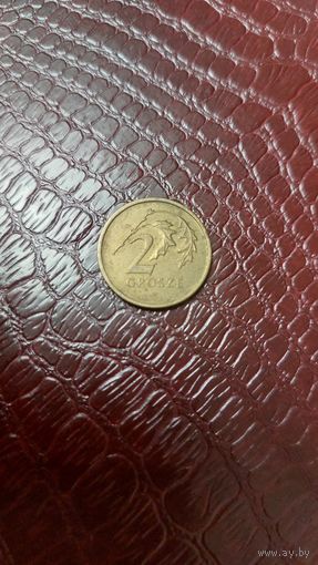 Монета 2 гроша 2002г. Польша.