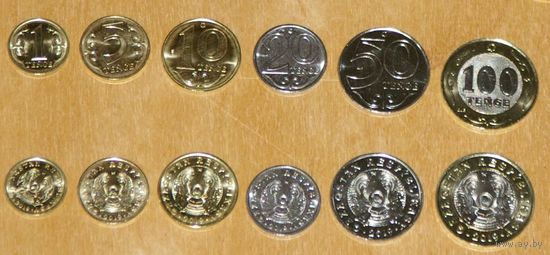 Казахстан 2019 компл. 6 мон. 1,5,10,20, 50, 100 тенге латиница ходячка UNC