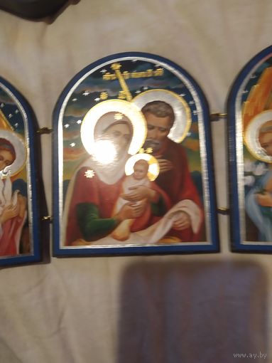 Икона складень 3 створки 14/25 Рождество Христово