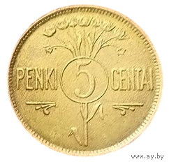 ЛИТОВСКАЯ РЕСПУБЛИКА /ПЕРВАЯ РЕСПУБЛИКА/. 5 ЦЕНТОВ 1925. ПАГОНЯ.