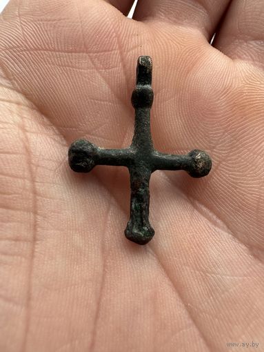 Крестик нательный старинный "Шароконечный"