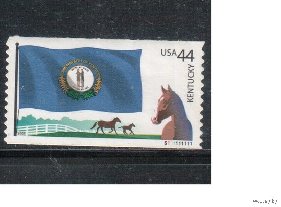 США-2009 (Мих.4513) , * (без клея), Флаги штатов, Кентукки, Лошади