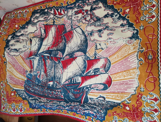 Ковёр на стену Парусник СССР 1990