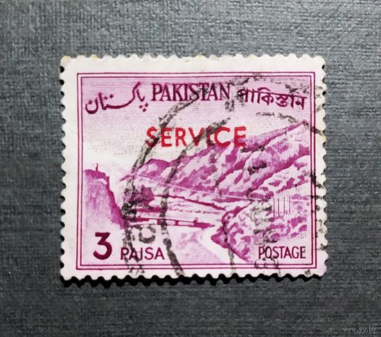 Марка Пакистан Местные мотивы ( надпечатка на марке 1961 года )