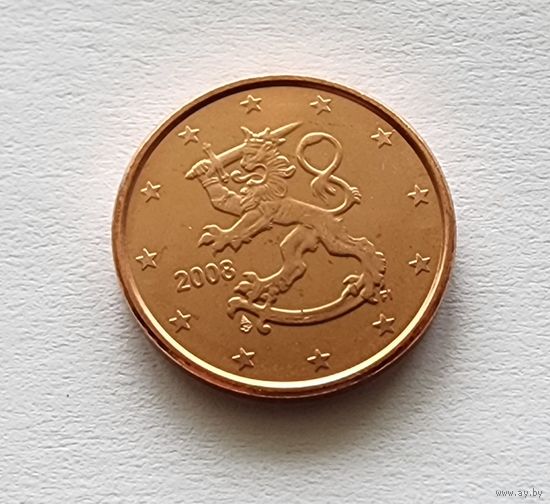 Финляндия 1 евроцент, 2008  UNC