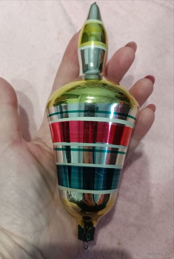 Ёлочные игрушки, стекло, большой колокольчик, 19 см