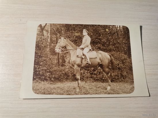 Почтовая карточка, фотография с изображением кавалериста, ПВМ, размер 14*9 см.