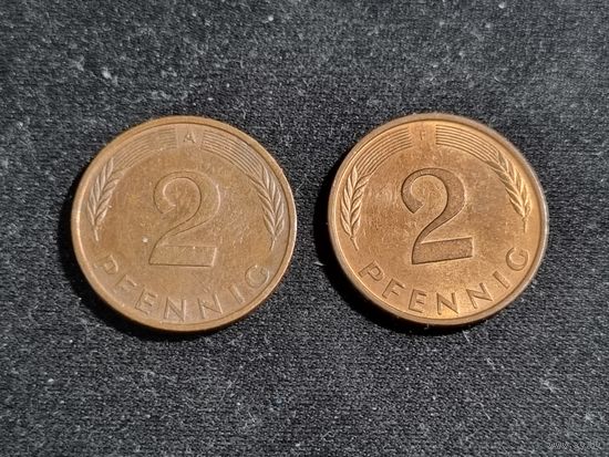 Германия 2 пфеннига 1994 A F