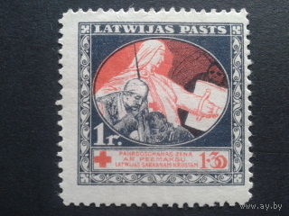 Латвия, 1920. Красный крест**на десятирублевой купюре. Mi-4,0 евро