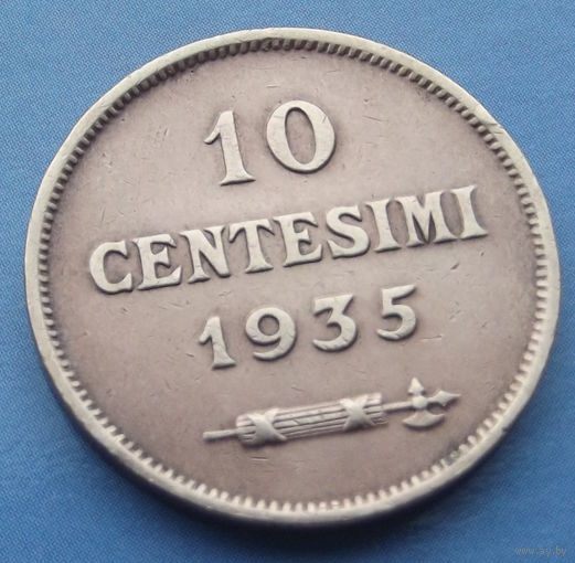 Сан-Марино. 10 чентезимо 1935