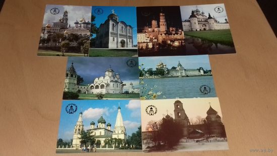 Календарики 1991 "Золотое кольцо России". Полная серия 8 шт. одним лотом