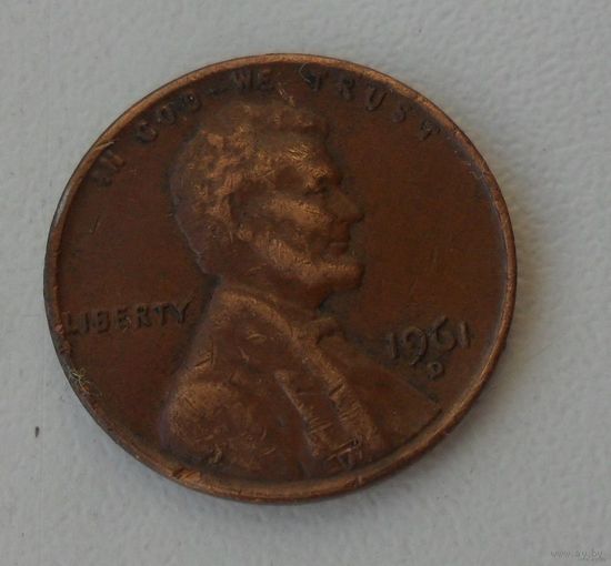 1 цент США 1961 г.в. D