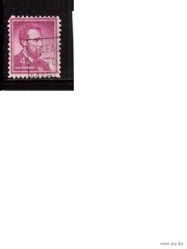 США-1954 (Мих.657) , гаш., Стандарт, Личности, Президент Линкольн