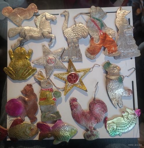 Ёлочные игрушки картонаж, вата