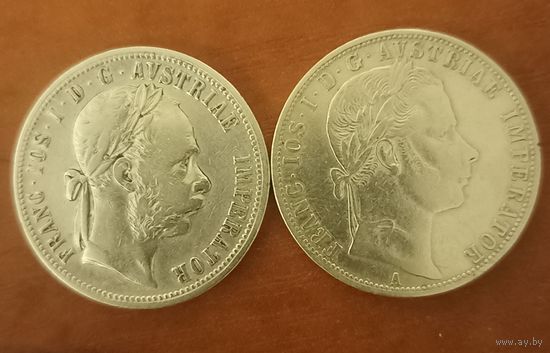 Два красивых флорина Австрии 1860 и 1888