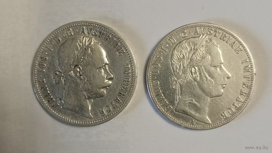 Два очень красивых флорина Австрии 1860 и 1888 г.г.