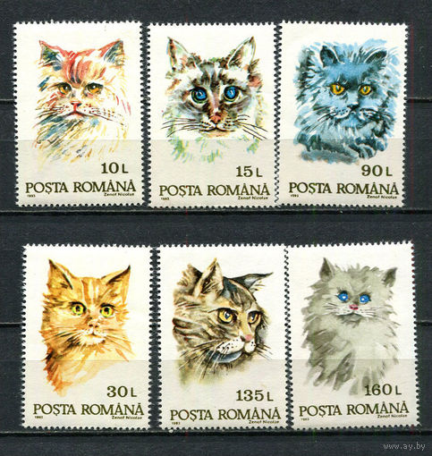 Румыния - 1993 - Коты - [Mi. 4885-4890] - полная серия - 6 марок. MNH.  (Лот 95HA)-T4P49