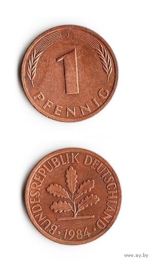 1 пфенниг Германия 1984 года(J)