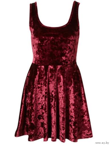 Мини-платье плюшевое TOPSHOP Velvet Cut Out Skater Dress, р.S