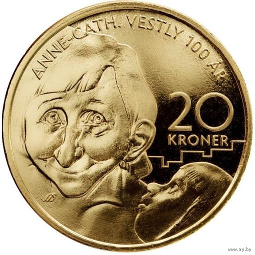 Норвегия 20 крон, 2020 100 лет со дня рождения Анне-Катарины Вестли UNC
