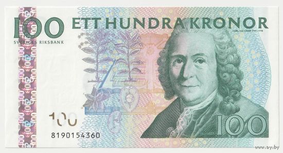 Швеция 100 Крон 2008 года. Тип Р-65. Состояние UNC!