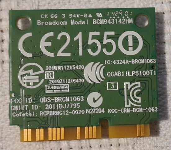 Wi-Fi модуль Broadcom Model BCM 943142 HM с разборки.