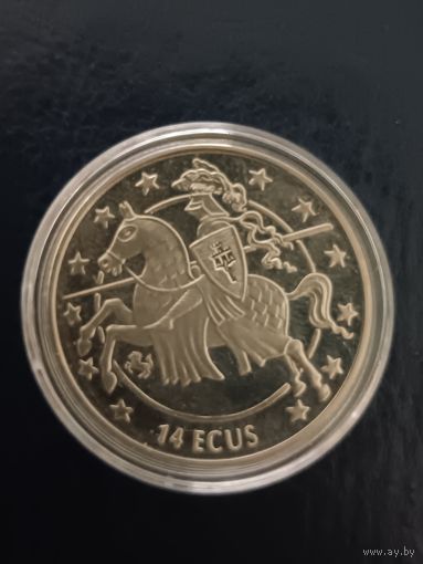 Гибралтар 14 экю(номинал в фунтах не указан) Рыцарь влево 1994