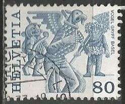 Швейцария. Народные обычаи. Маска птицы гриф. 1977г. Mi#1107.