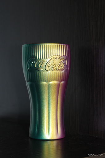 Стеклянный стакан "Coca Cola", цветное стекло.