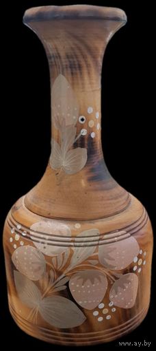 Деревянная ваза ручная роспись 20 см