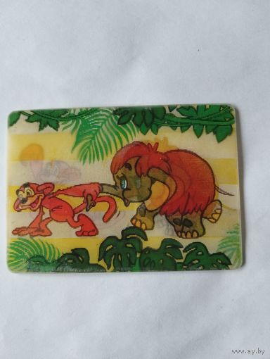 Календарик стерео карманный.Мама для мамонтенка.1984 г