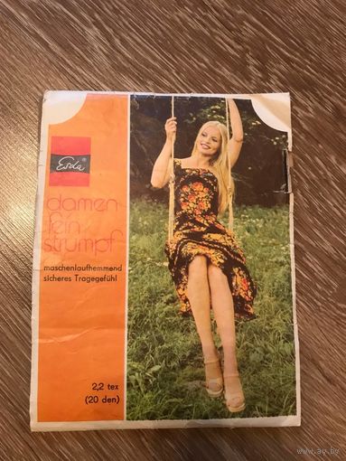 Винтажные Чулки Esda капрон ГДР новые телесные