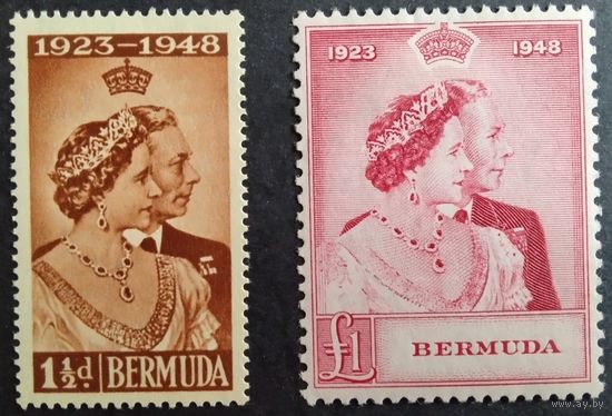 Бермуды. Колония Великобритании. 1948г. Mi120-121. Если Вас интересуют Бермуды, смотрите в моих лотах.