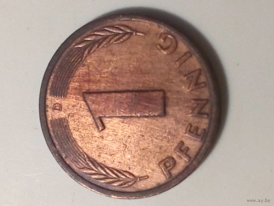 1  пфеннига ФРГ 1991 D