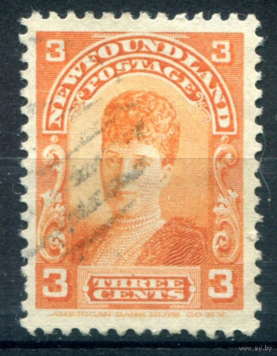 Британские колонии - Ньюфаундленд - 1897/1918г. - принцесса Александра, 3 с - 1 марка - гашёная [Mi 64]. #3-WB-90-A-1