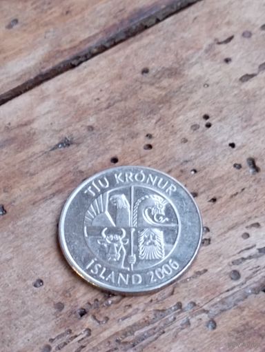 ИСЛАНДИЯ 10 крон 2006 год