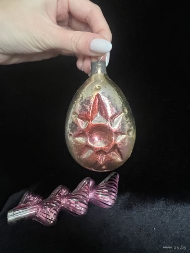 Елочная игрушка СССР медальон солнце цветок