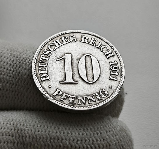 10 пфеннигов 1911г. Вильгельм II (Император Германии), D Мюнхен, лот гер-1,1
