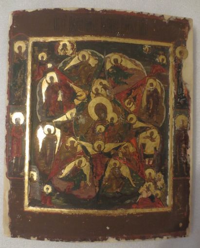 Икона Неопалимая Купина, золото, ковчег, 19 век