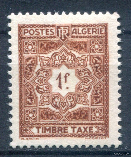Французские колонии - Алжир - 1947/55г. - служебные марки, 1 Fr - 1 марка - MH [Mi 37]. #1-Fr-61-KB-1