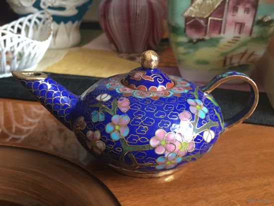 Чайник, клуазоне, старый Китай, состояние, красота