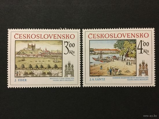 Гравюры Братиславы. Чехословакия,1980, серия 2 марки