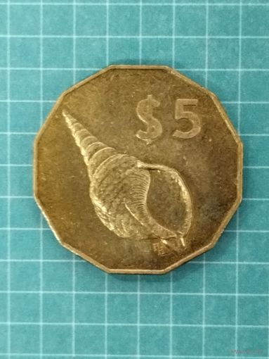 Острова Кука 5 долларов 1988 г.