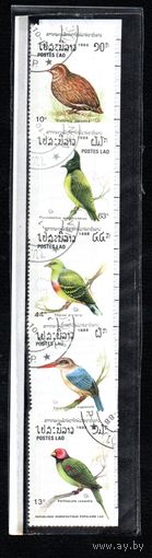 Птицы Лаос 1988 год серия из 6 марок