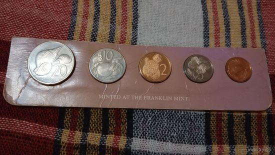 Острова Кука набор монет 1976   1,2,5,10,20 центов